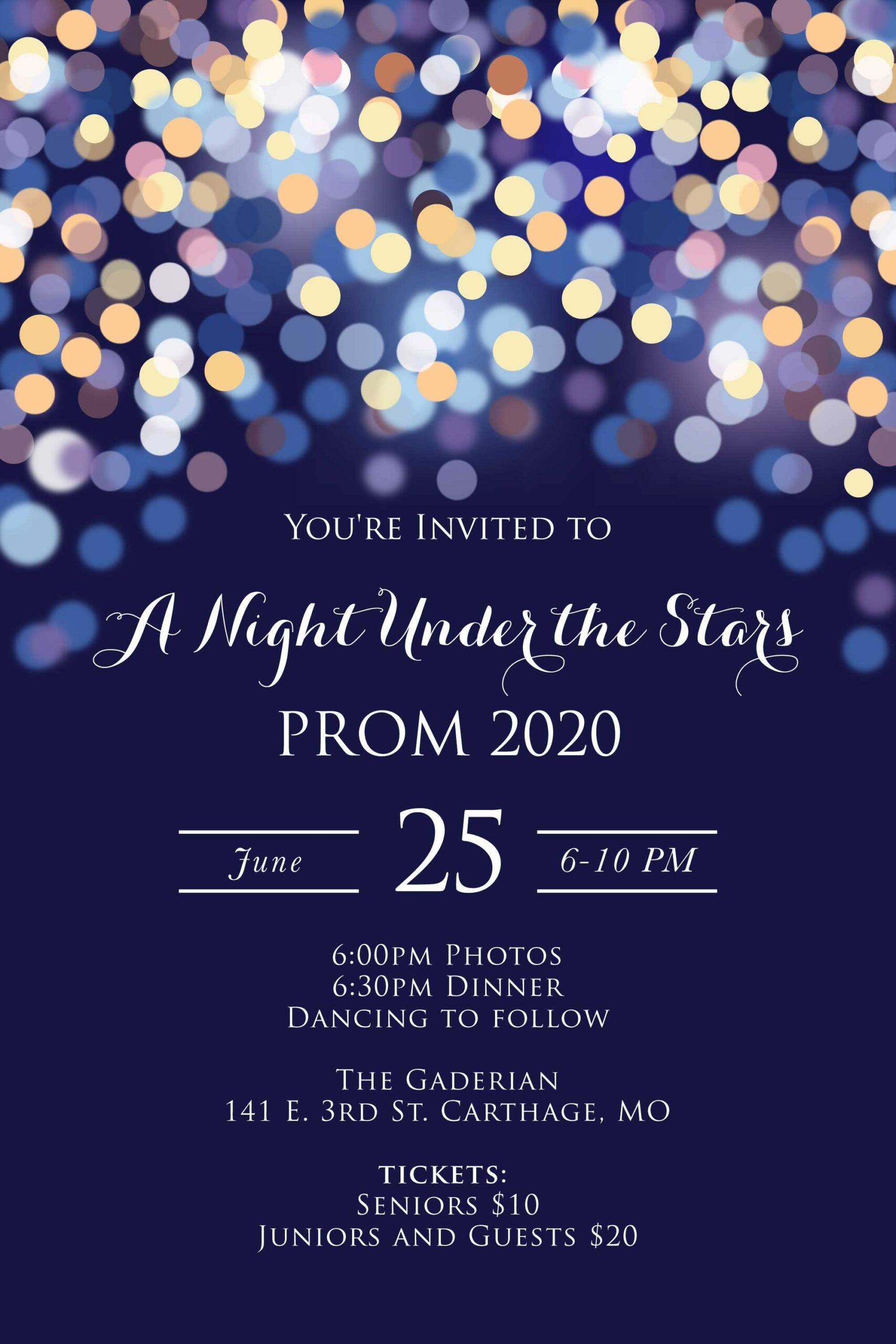 A Night Under the Stars School Prom Sign and Poster Encre Studio