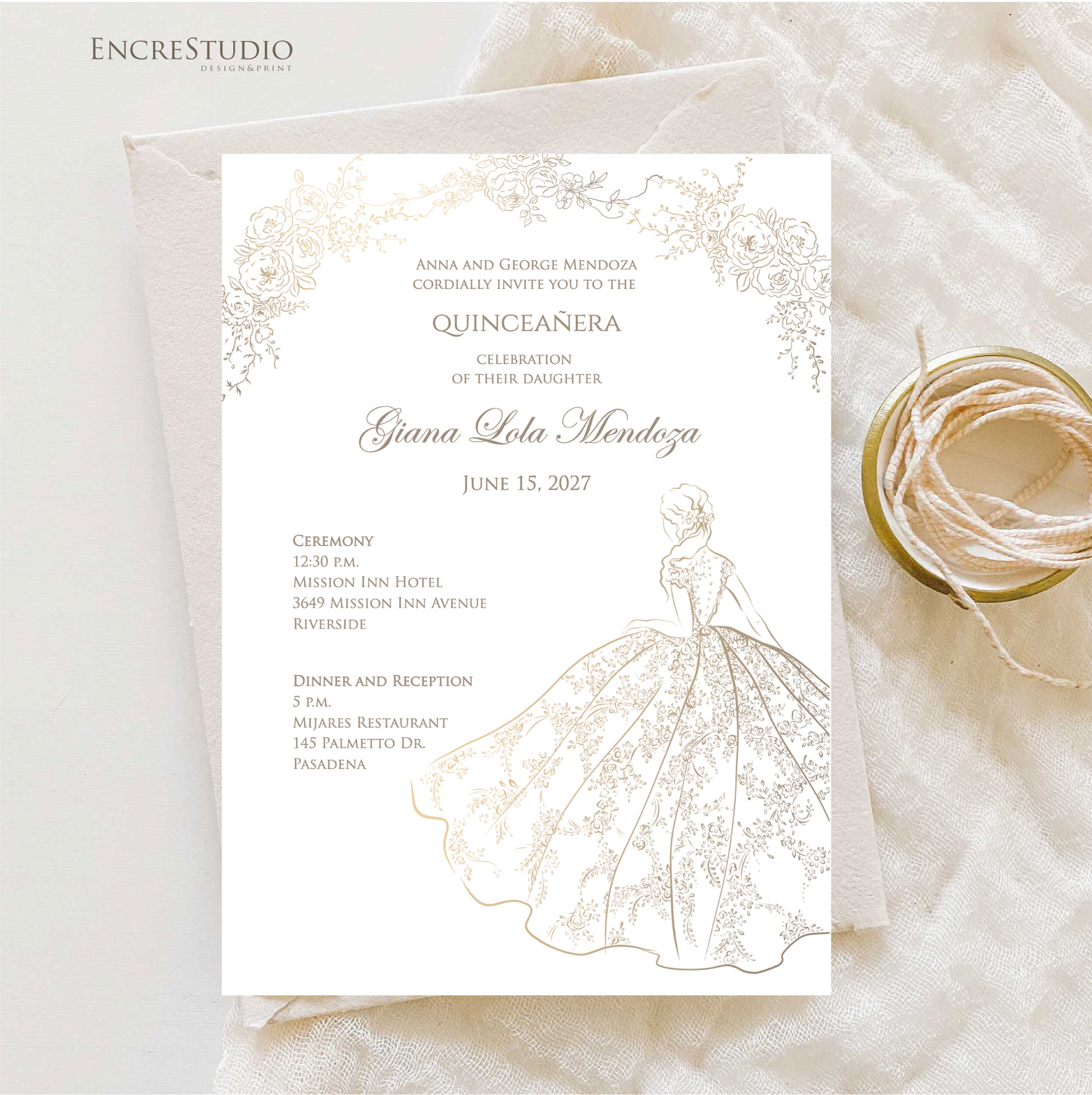 Editable Quinceanera Birthday Invitation Template - Encre Studio Editable Quinceanera Birthday Invitation Template - Encre Studio